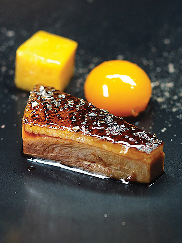 One of Quade's dishes—duck smoked over melaleuca with salted plum and butternut.